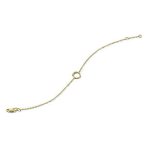 armband rondje diamant 16 - 18 cm 0.01ct g si 14K geelgoud