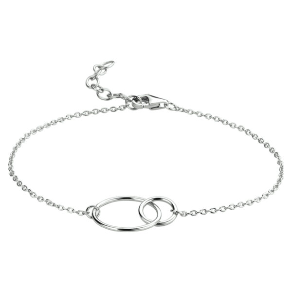 armband rondjes 16 + 2,5 cm zilver gerhodineerd - Afbeelding 4
