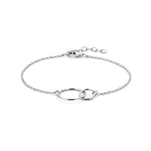 armband rondjes 16 + 2,5 cm zilver gerhodineerd