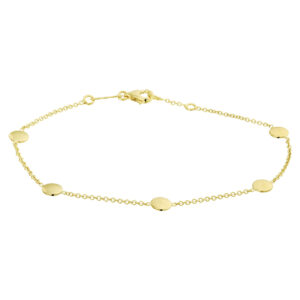 armband rondjes 17 - 19 cm 14K geelgoud