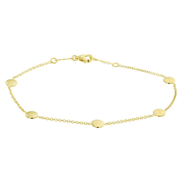 armband rondjes 17 - 19 cm 14K geelgoud