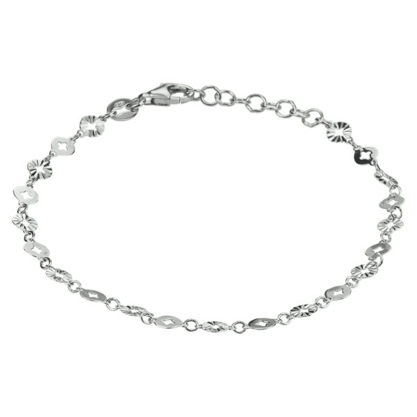 armband rondjes 4,0 mm 16 + 2 cm zilver gerhodineerd