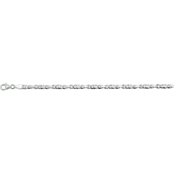 armband valkenoog 3,5 mm 18 cm zilver gerhodineerd - Afbeelding 2