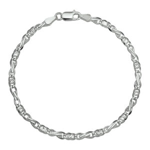 armband valkenoog 3,5 mm 18 cm zilver gerhodineerd