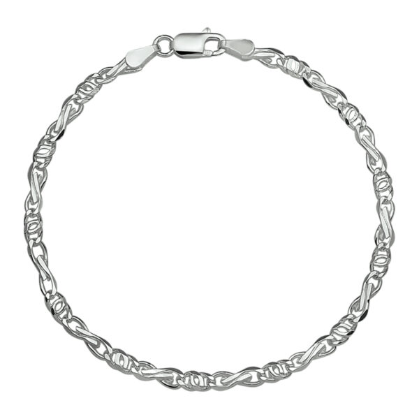 armband valkenoog 3,5 mm 18 cm zilver gerhodineerd