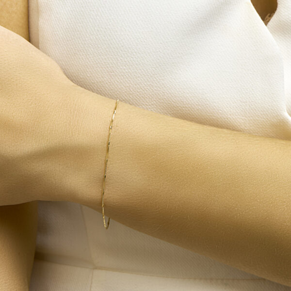 armband venetiaans en staafjes 0,9 mm 18 cm 14K geelgoud - Afbeelding 2