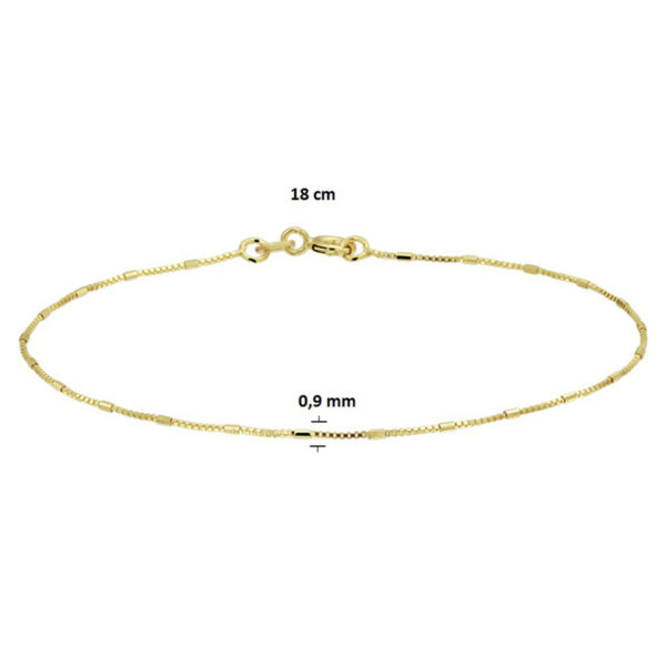 armband venetiaans en staafjes 0,9 mm 18 cm 14K geelgoud - Afbeelding 3