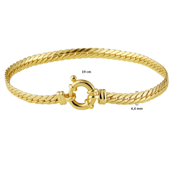 armband visgraat 4,4 mm 19 cm met groot springslot Silgold (geel met zilverkern) - Afbeelding 2