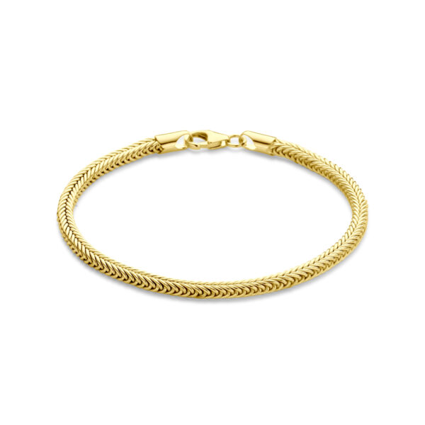 armband vossestaart 3,5 mm 19 cm Silgold (geel met zilverkern)