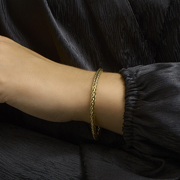 armband vossestaart 4,0 mm 19 cm Silgold (geel met zilverkern) - Afbeelding 4