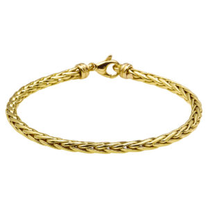armband vossestaart 4,0 mm 19 cm Silgold (geel met zilverkern)
