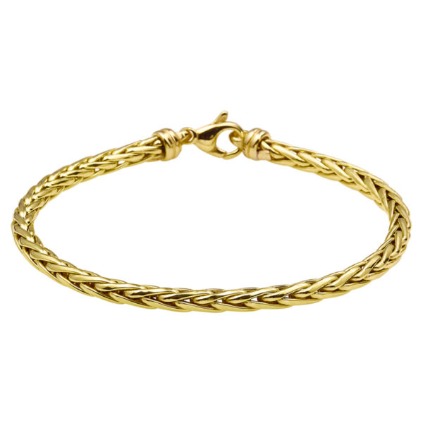 armband vossestaart 4,0 mm 19 cm Silgold (geel met zilverkern)