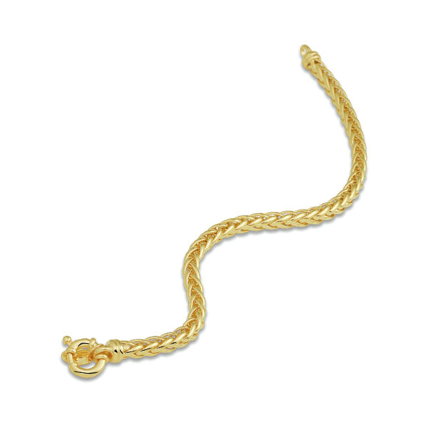 armband vossestaart 4,5 mm 20 cm met groot springslot Silgold (geel met zilverkern) - Afbeelding 2