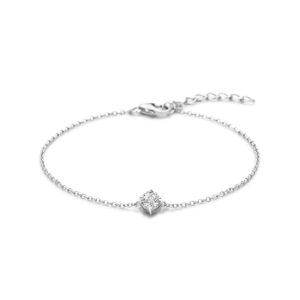 armband zirkonia 16,5 + 2,5 cm zilver gerhodineerd