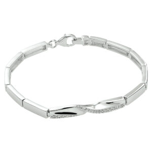 armband zirkonia 18,5 cm zilver gerhodineerd