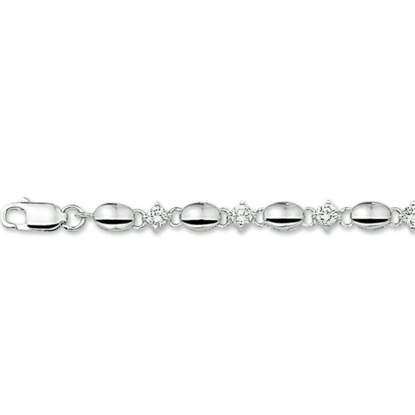 armband zirkonia 4,5 mm 18 ,5 cm zilver gerhodineerd
