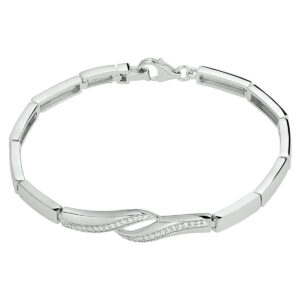 armband zirkonia 7 mm 18,5 cm zilver gerhodineerd