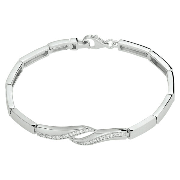 armband zirkonia 7 mm 18,5 cm zilver gerhodineerd