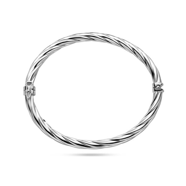 bangle gedraaid scharniersluiting 5 x 61 mm zilver gerhodineerd - Afbeelding 3