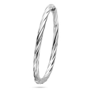 bangle gedraaid scharniersluiting 5 x 61 mm zilver gerhodineerd