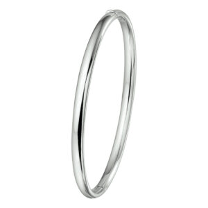 bangle scharnier ovale buis 4 x 60 mm 14K witgoud