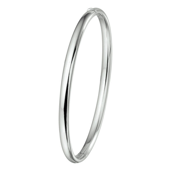 bangle scharnier ovale buis 4 x 60 mm 14K witgoud