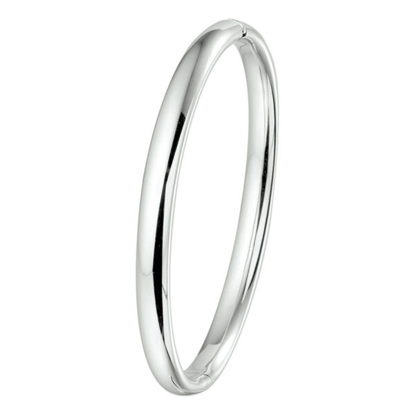 bangle scharnier ovale buis 6 x 60 mm 14K witgoud