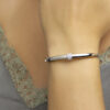 bangle scharnier zirkonia 7,5 x 60 mm zilver gerhodineerd - Afbeelding 2