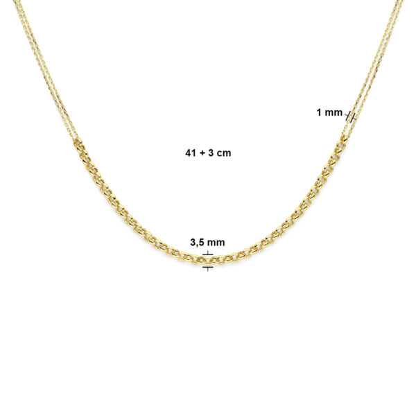 collier 41 + 3 cm 14K geelgoud - Afbeelding 4