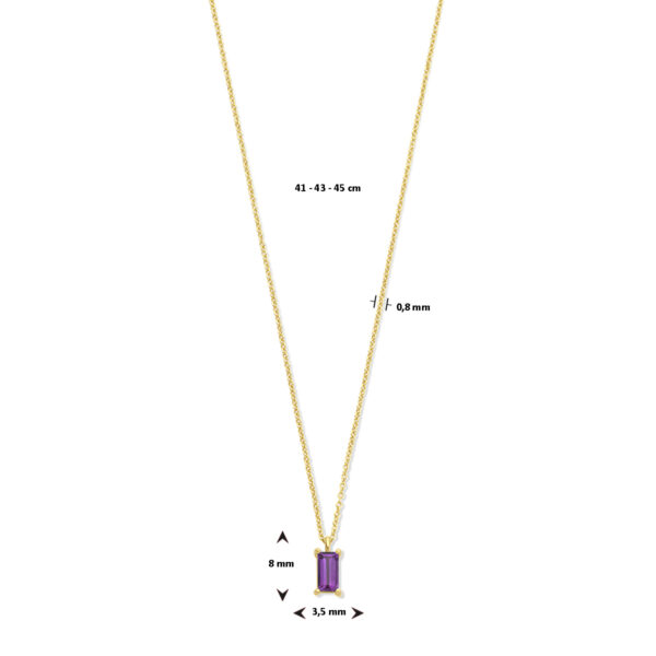collier amethist  41 – 43 – 45 cm 14K geelgoud - Afbeelding 4