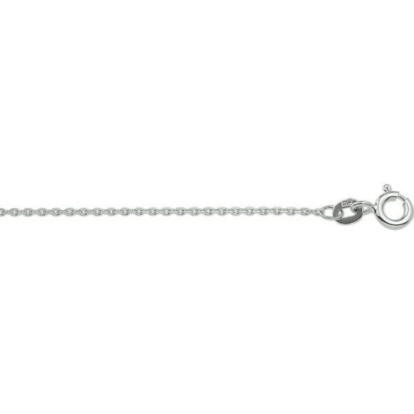 collier anker gediamanteerd 1,1 mm 41 - 43 - 45 cm 14K witgoud