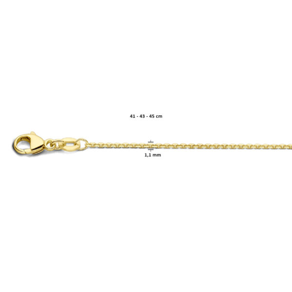 collier anker gediamanteerd 1,1 mm 41 - 43 - 45 cm 18K geelgoud - Afbeelding 4