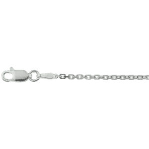collier anker gediamanteerd 1,6 mm 41 + 4 cm zilver gerhodineerd