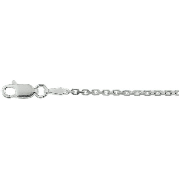 collier anker gediamanteerd 1,6 mm 41 + 4 cm zilver gerhodineerd