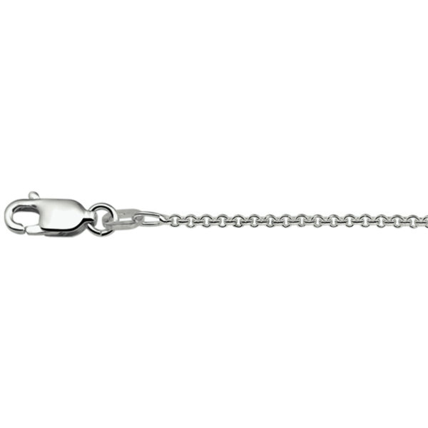 collier anker rond 1,4 mm 41 + 4 cm zilver gerhodineerd