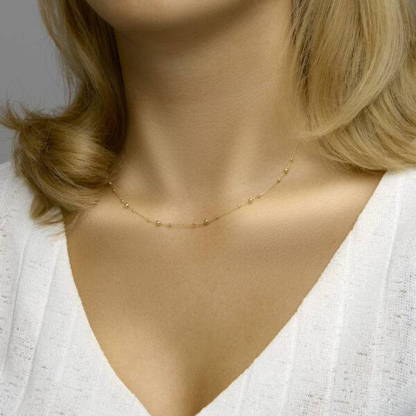 collier bolletjes 0,8 mm 41 + 4 cm 14K geelgoud - Afbeelding 2
