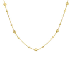 collier bolletjes 0,8 mm 41 + 4 cm 14K geelgoud