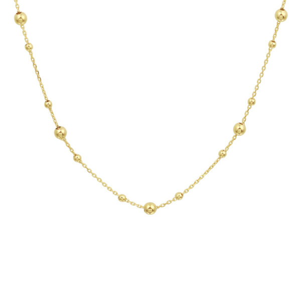 collier bolletjes 0,8 mm 41 + 4 cm 14K geelgoud
