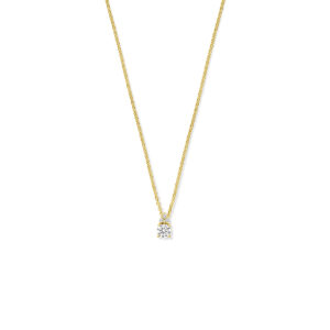 collier diamant 0.27ct h si 43 + 2 cm 14K geelgoud