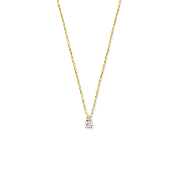 collier diamant 0.27ct h si 43 + 2 cm 14K geelgoud
