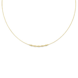 collier gediamanteerd 40 + 4 cm 14K geelgoud