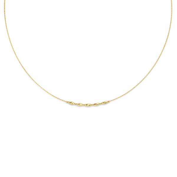 collier gediamanteerd 40 + 4 cm 14K geelgoud