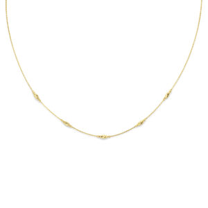 collier gediamanteerd 40 + 4 cm 14K geelgoud