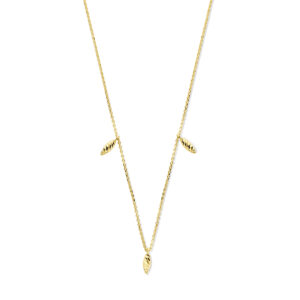 collier gediamanteerd 42 - 44 cm 14K geelgoud