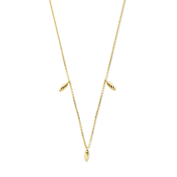 collier gediamanteerd 42 - 44 cm 14K geelgoud