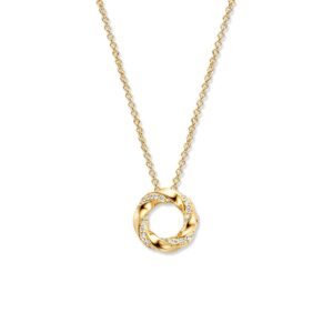 Collier geelgoud briljant 0,06 crt.