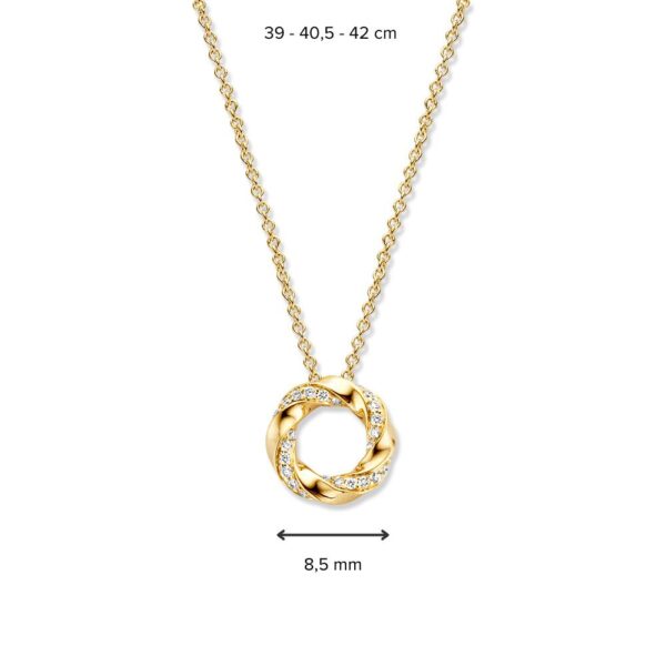 Collier geelgoud briljant 0,06 crt. - Afbeelding 2