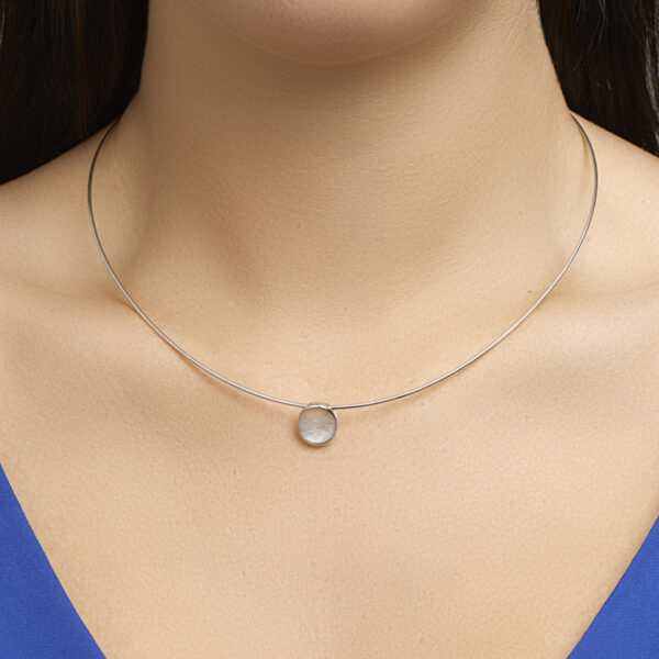 collier gescratcht 45 cm zilver gerhodineerd - Afbeelding 2