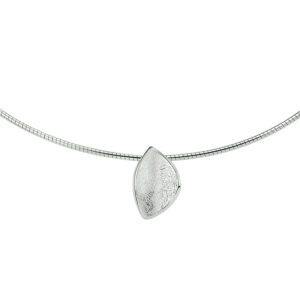 collier gescratcht zilver gerhodineerd