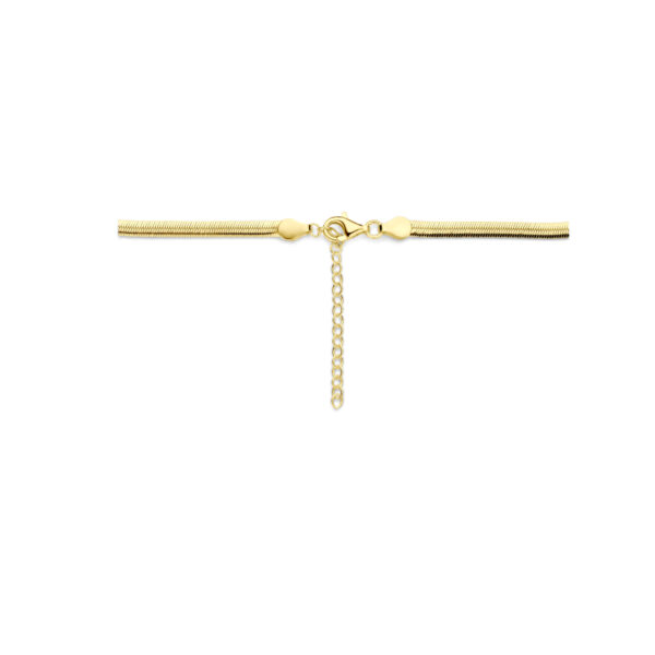 collier gourmette 4 mm 40 + 4 cm 3 micron zilver verguld (geel) - Afbeelding 3
